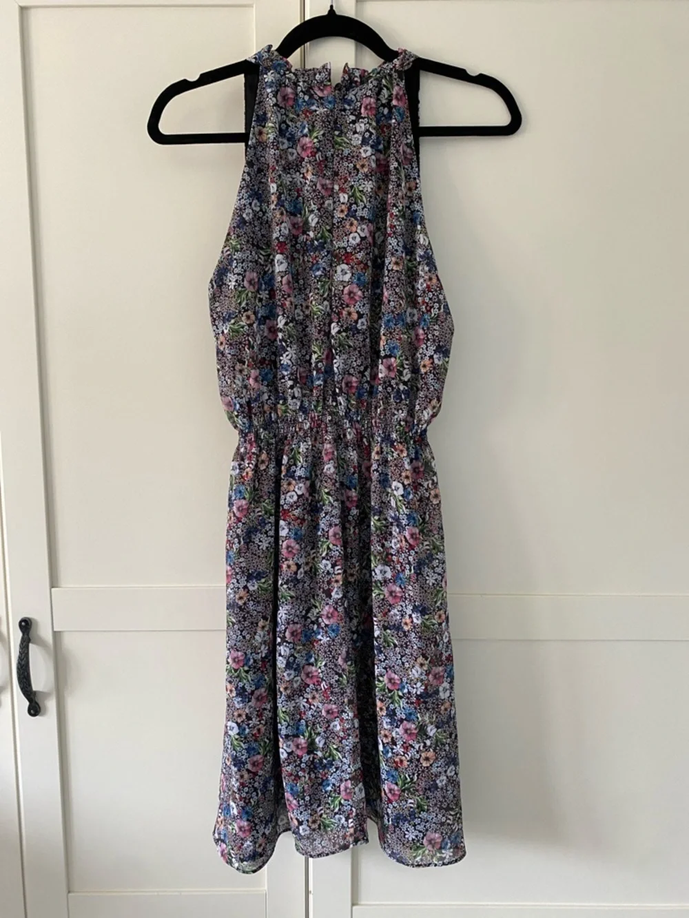H&M Mulitcolour Floral Chiffon Sleeveless A-Line Dress Size 8 - Picture 7 of 15